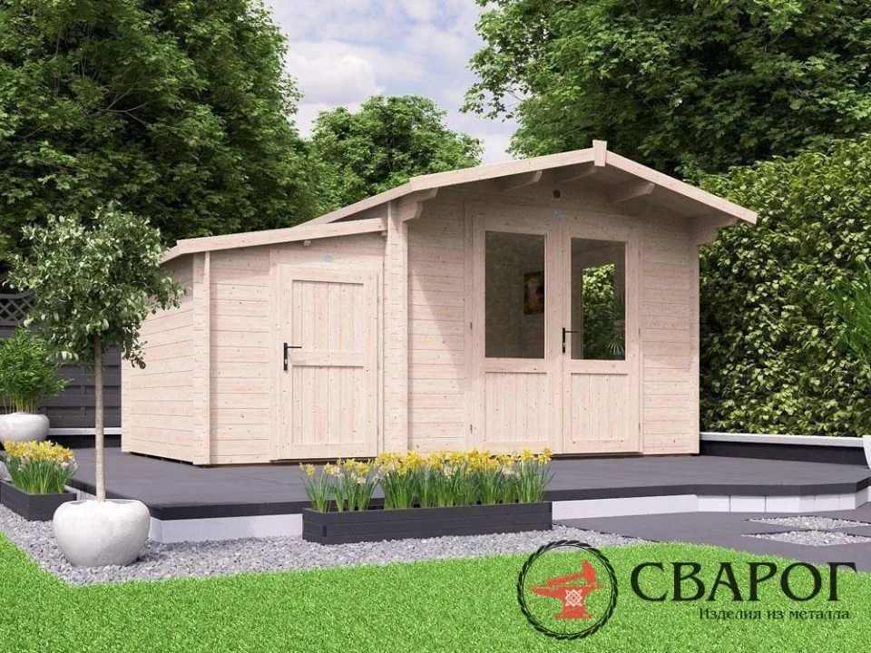 Бревенчатый домик «Эйвон СайдСтори» 4,5м на 3м