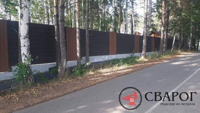 Модульное ограждение "Сварог" скандинавская узкая доска