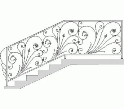 Кованые перила, эскиз - 118
