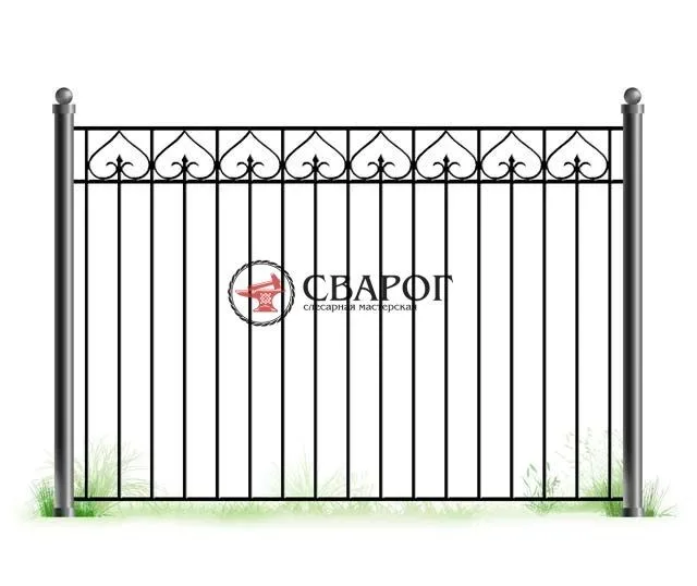 Решетчатый забор с кованными элементами А3240