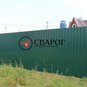 Забор из профлиста двусторонний зеленый