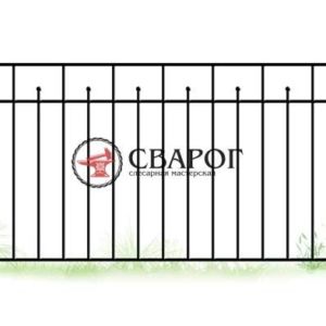 Забор А3220 в разными вариантами кованых элементов вариант 5