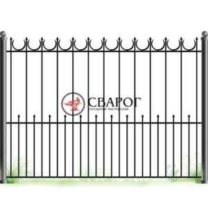 Вычурное сварное ограждение с ковкой А3250 вариант 1