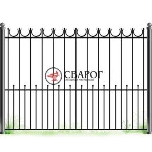 Вычурное сварное ограждение с ковкой А3250 вариант 4