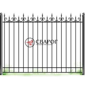 Красивый кованый забор А3290 вариант 2