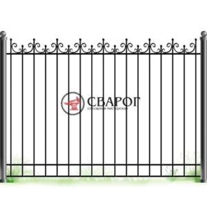 Красивый кованый забор А3290 вариант 4