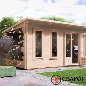 Бревенчатый домик «Терминатор» 5м x 3,5м