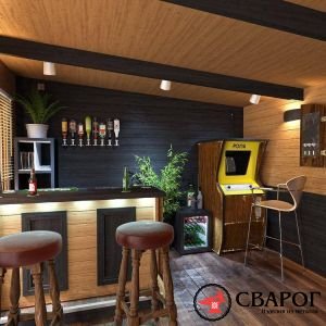 Бревенчатый домик «Терминатор» 5м x 3,5м