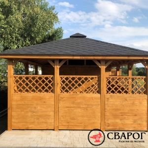 Коттедж + беседка Аврора Бореалис 7 × 3
