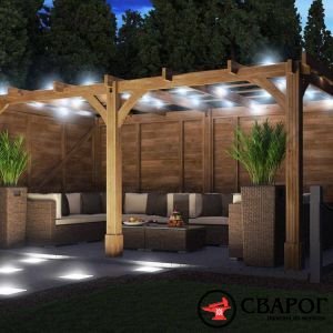 беседка Артамис со сплошной стеной 5м на 3м