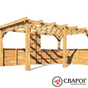 Полустенная беседка «Артемис» 5м x 3м