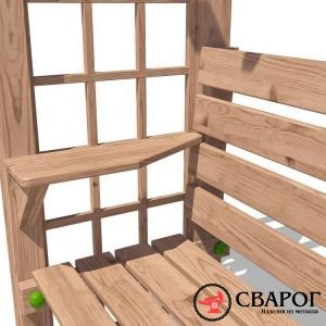 Угловая беседка из бруса Герлинде 2,5м на 2,5м