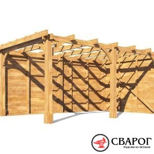 беседка Артамис со сплошной стеной 5м на 3м