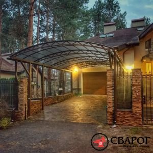 Арочный навес из поликарбоната Н-010 фото 2