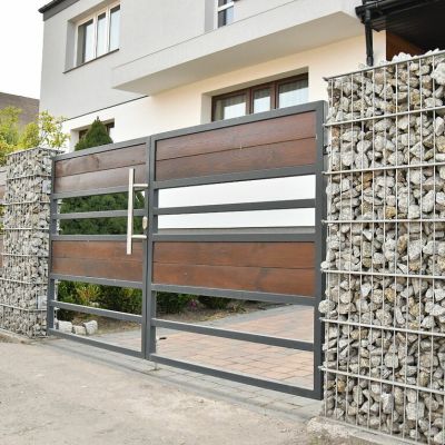 Забор с габионом комбинированный
