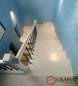 Маршевая лестница Глазго белая фото4
