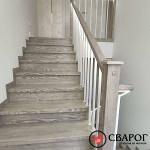 П- образная лестница Осло с комбинированными перилами фото4
