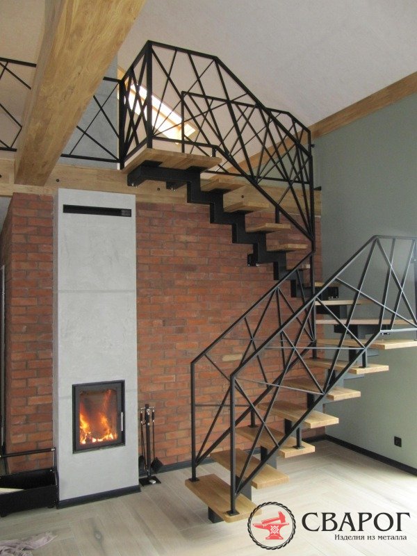 Лестница на антресольный этаж металлическая"Сеута" фото5
