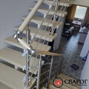Лестница на монокосоуре с перилами из нержавейки"Тампере" фото6